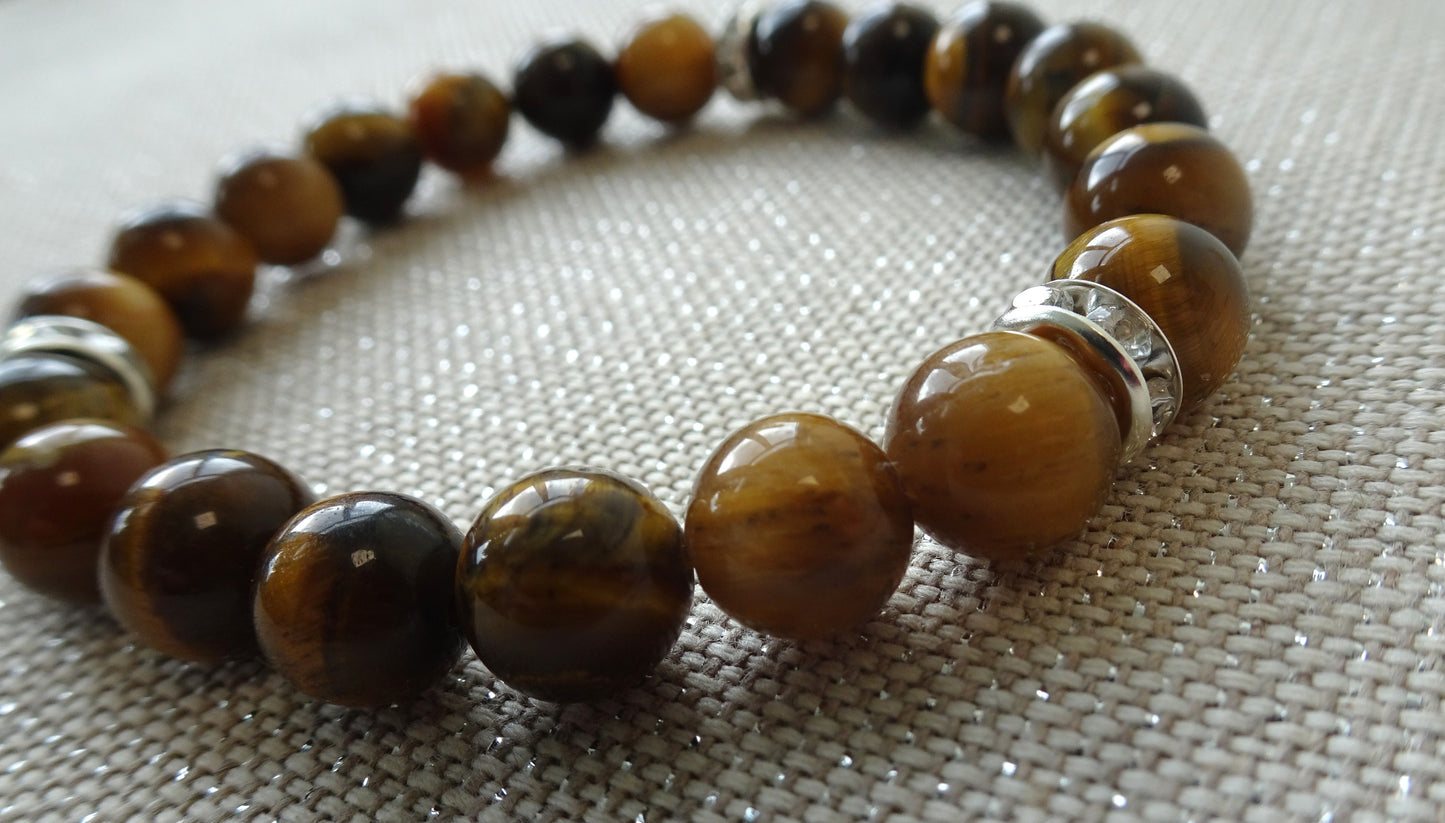 Bracelet en perles naturelles Oeil de tigre FEMME- BR102