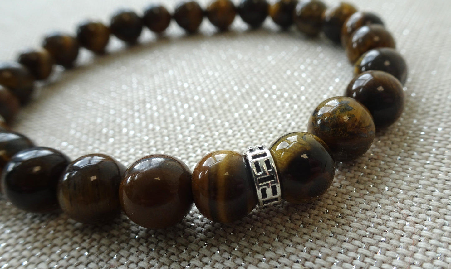 Bracelet en perles naturelles Oeil de tigre - BR103