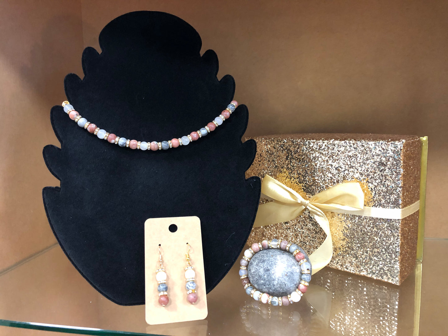Parure de bijoux en perles naturelles - PA006
