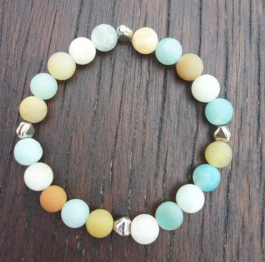 Bracelet perles naturelles mates 8 mm multicolore - BR153