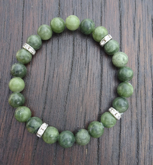 Bracelet perles naturelles 8 mm vertes - BR192/B