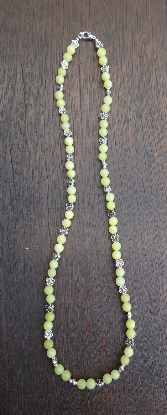 Collier de perles naturelles  jaunes 6 mm - CO149