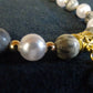 Collier en perles fantaisie grises et blanches 8 mm - CO021