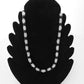 Collier en perles naturelles facettées grises légèrement rosées - CO124